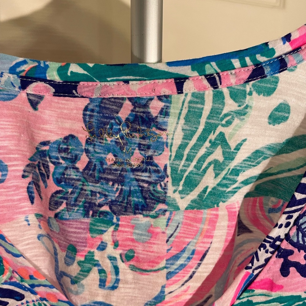 Lilly Pulitzer Etta Multi Patchwork Tee Size Medi… - image 4